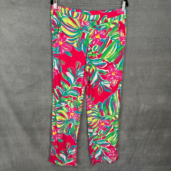 Lilly Pulitzer Pants - Lilly Pulitzer Pants Womens Medium Pink Cambridge Palazzo Jungle Tumble Resort